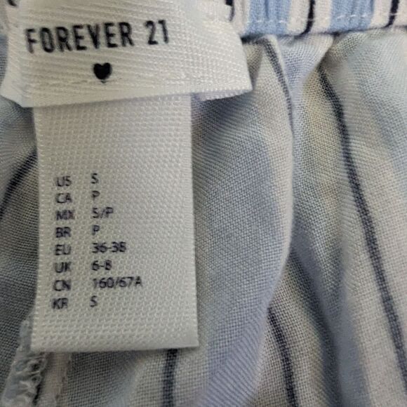 Forever 21 Women's S Pajama Pants Blue Black White Stripes Comfy Cozy Loungewear - Picture 6 of 8